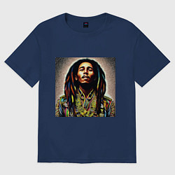 Женская футболка оверсайз Боб Марли в кислотном мундире