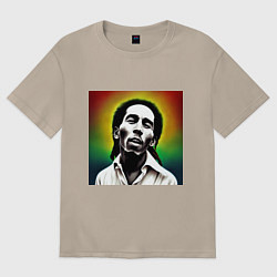 Женская футболка оверсайз Боб Марли в традиционном триколоре