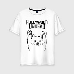 Женская футболка оверсайз Hollywood Undead - rock cat