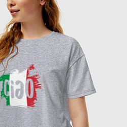 Футболка оверсайз женская Привет Италия, цвет: меланж — фото 2