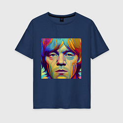 Футболка оверсайз женская Brian Jones Digital Portret, цвет: тёмно-синий