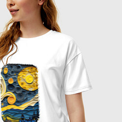 Футболка оверсайз женская Starry Night Voyage, цвет: белый — фото 2