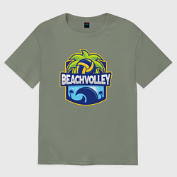 Женская футболка оверсайз Волейбол на пляже