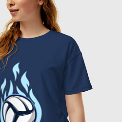 Футболка оверсайз женская Blue fire ball, цвет: тёмно-синий — фото 2