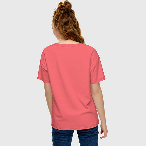 Женская футболка оверсайз Blackpink полароид / Коралловый – фото 4