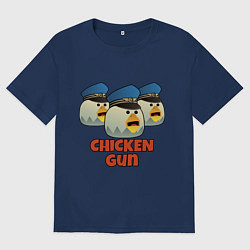 Футболка оверсайз женская Chicken Gun команда синие, цвет: тёмно-синий