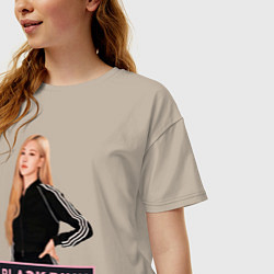 Футболка оверсайз женская Блэкпинк Роза, цвет: миндальный — фото 2