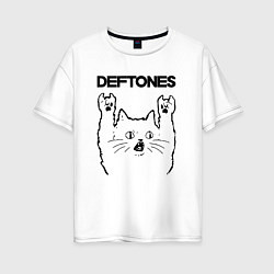 Женская футболка оверсайз Deftones - rock cat