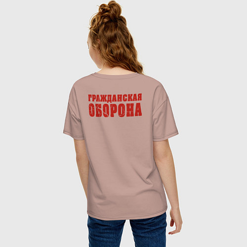 Женская футболка оверсайз Летов - всё идёт по плану / Пыльно-розовый – фото 4