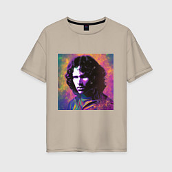 Футболка оверсайз женская Jim Morrison few color digital Art, цвет: миндальный