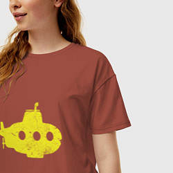 Футболка оверсайз женская Желтая подводная лодка, цвет: кирпичный — фото 2
