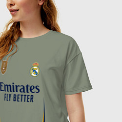 Футболка оверсайз женская Лука Модрич ФК Реал Мадрид форма 2324 домашняя, цвет: авокадо — фото 2