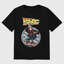 Футболка оверсайз женская Marty hoverboard, цвет: черный