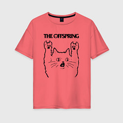 Футболка оверсайз женская The Offspring - rock cat, цвет: коралловый