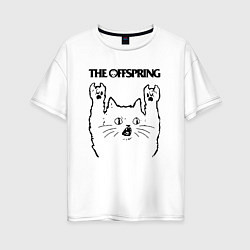 Футболка оверсайз женская The Offspring - rock cat, цвет: белый