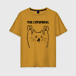 Футболка оверсайз женская The Offspring - rock cat, цвет: горчичный