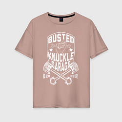 Футболка оверсайз женская Busted knuckle, цвет: пыльно-розовый