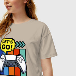 Футболка оверсайз женская Gamer by night, цвет: миндальный — фото 2