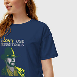 Футболка оверсайз женская Чак Норрис среди программистов, цвет: тёмно-синий — фото 2