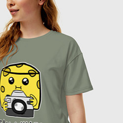 Футболка оверсайз женская Cheese photographer, цвет: авокадо — фото 2