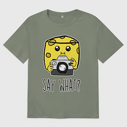 Футболка оверсайз женская Cheese photographer, цвет: авокадо