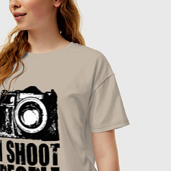 Футболка оверсайз женская Shoot photographer, цвет: миндальный — фото 2