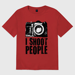 Футболка оверсайз женская Shoot photographer, цвет: красный
