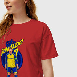 Футболка оверсайз женская Криштиану Роналду 7 Аль Наср, цвет: красный — фото 2