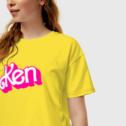 Футболка оверсайз женская Логотип розовый Кен, цвет: желтый — фото 2
