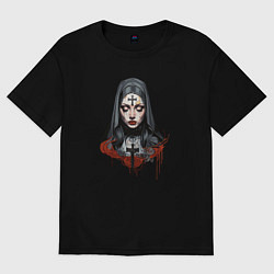 Футболка оверсайз женская Evil Nun, цвет: черный