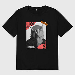 Футболка оверсайз женская Rap god, цвет: черный