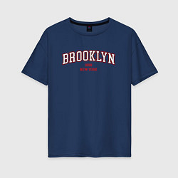 Футболка оверсайз женская Brooklyn New York, цвет: тёмно-синий