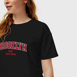 Футболка оверсайз женская Brooklyn New York, цвет: черный — фото 2