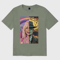 Футболка оверсайз женская Barbie Oppenheimer, цвет: авокадо