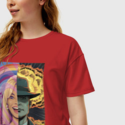 Футболка оверсайз женская Barbie Oppenheimer, цвет: красный — фото 2