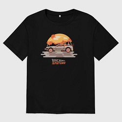 Футболка оверсайз женская Back to the future sun, цвет: черный