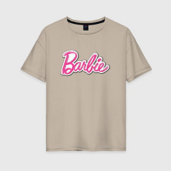 Футболка оверсайз женская Barbie title, цвет: миндальный