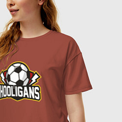 Футболка оверсайз женская Hooligans, цвет: кирпичный — фото 2