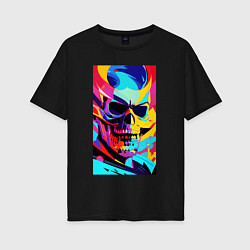 Женская футболка оверсайз Cool skull - pop art