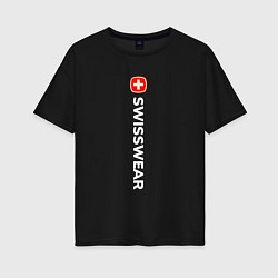 Футболка оверсайз женская Swiss wear large, цвет: черный