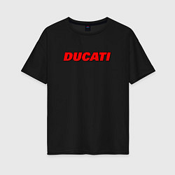 Футболка оверсайз женская Ducati - красный градиент, цвет: черный