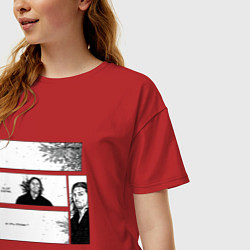 Футболка оверсайз женская Миямото Мусаси бродяга, цвет: красный — фото 2