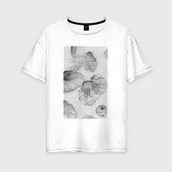 Футболка оверсайз женская Jellyfishes white, цвет: белый