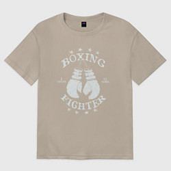 Футболка оверсайз женская Boxing fighter, цвет: миндальный
