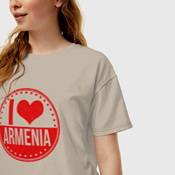 Футболка оверсайз женская Love Armenia, цвет: миндальный — фото 2