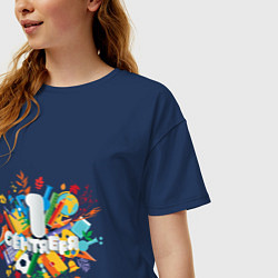 Футболка оверсайз женская 1 сентября - день знаний, цвет: тёмно-синий — фото 2