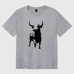 Футболка оверсайз женская Бык анфас, цвет: меланж