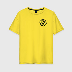 Футболка оверсайз женская Лого Chat GPT, цвет: желтый