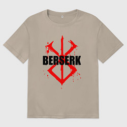 Футболка оверсайз женская Берсерк Кровавое клейно, цвет: миндальный