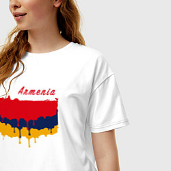 Футболка оверсайз женская Flag Armenia, цвет: белый — фото 2